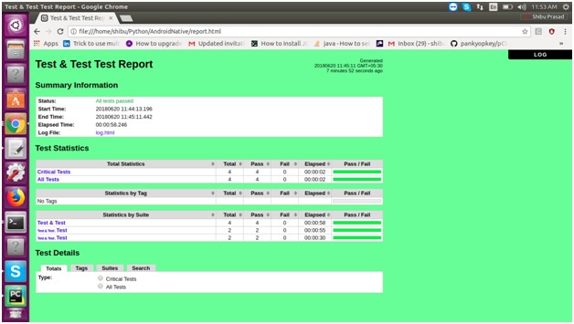 report-and-logs - Mobile App Testing, Continuous Testing Cloud, Mobile ...